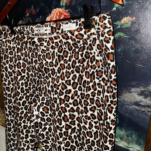Scotch & Soda Brown Leopard Print Slim Chino Women’s Casual Pants Size 31/32 - Picture 2 of 7